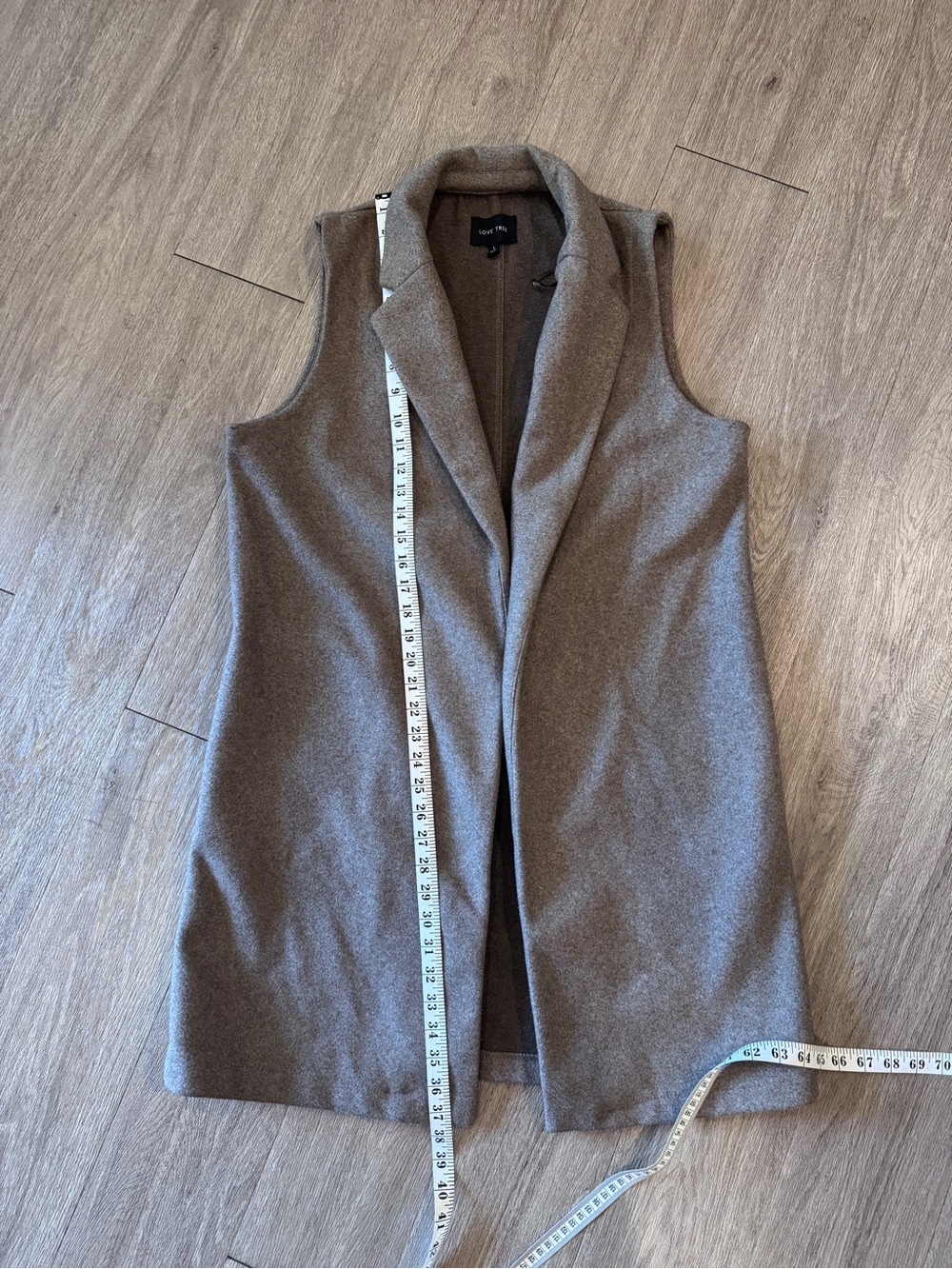 Love Tree Long Cool Brown Blazer Vest - Picture 10 of 11
